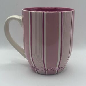 Matilda Jane Clothing Collectible Mug, Pink & White Striped Exterior, NWOT